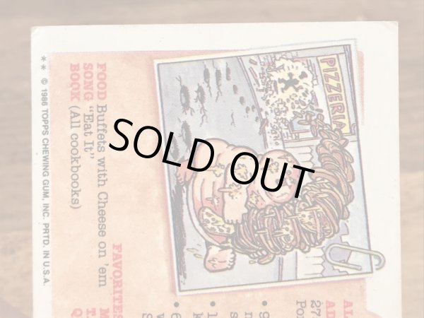 トップス社製のガーベッジペイルキッズの80年代ビンテージステッカーカード