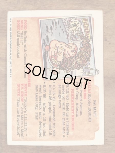 Topps社製のガーベッジペイルキッズの80’sヴィンテージカードシール