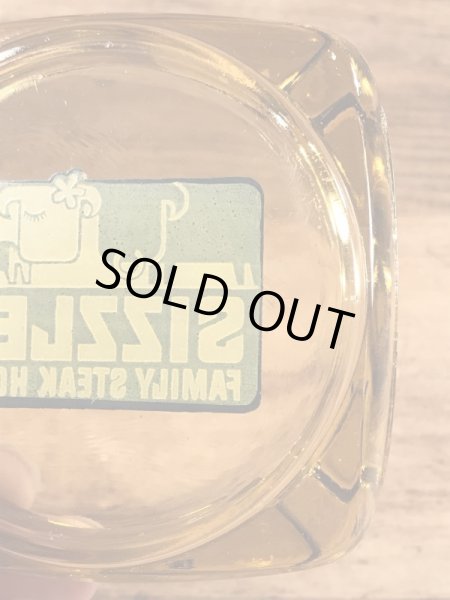 Sizzler Family Steak Houseのアンバーグラスの70’sヴィンテージアシュトレイ