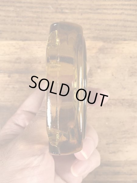 アメリカのシズラーステーキハウスのガラス製の70年代ビンテージ灰皿