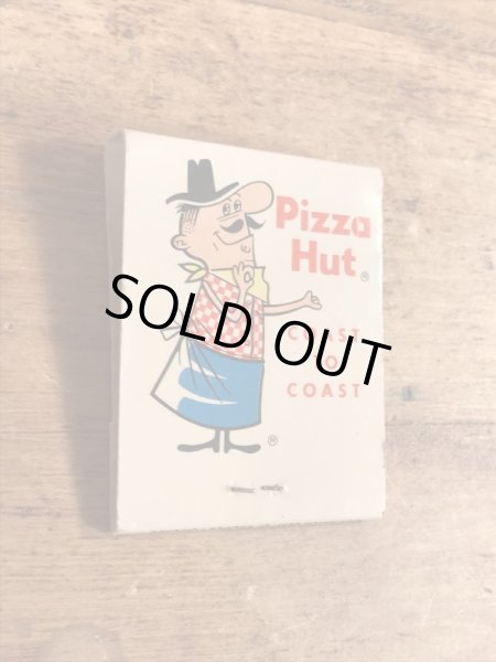 企業キャラクターのピザハットの70年代ビンテージマッチブック