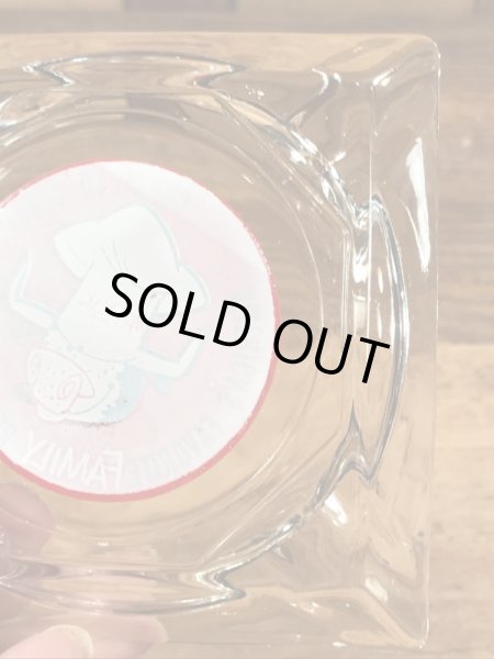 アメリカのステーキレストラン“Mr.Steak”のガラス製の70’sヴィンテージアシュトレイ