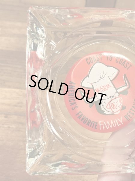 アメリカのステーキレストラン“Mr.Steak”のガラス製の70’sヴィンテージアシュトレイ