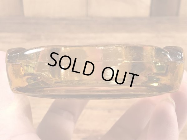 アメリカのシズラーステーキハウスのガラス製の70年代ビンテージ灰皿