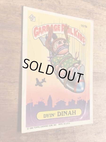 トップス社製のガーベッジペイルキッズの80年代ビンテージステッカーカード