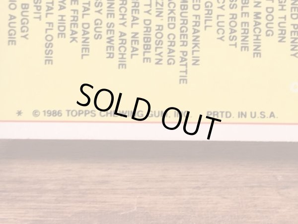 Topps社製のガーベッジペイルキッズの80’sヴィンテージカードシール