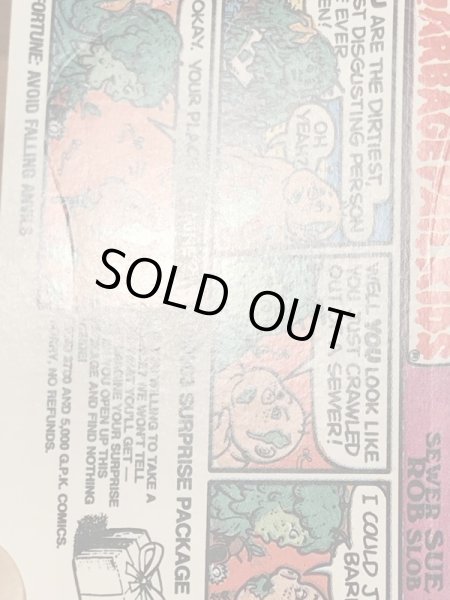 トップス社製のガーベッジペイルキッズの80年代ビンテージステッカーカード