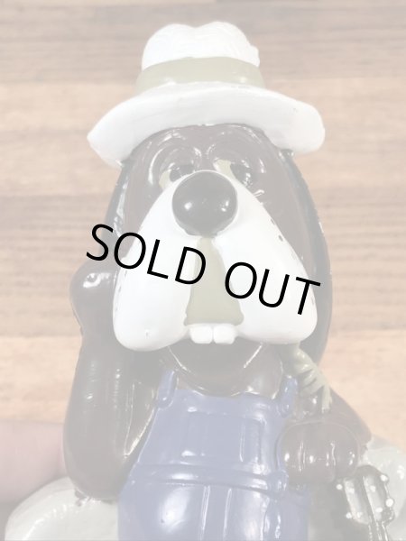 アドバタイジングキャラクターのチャッキーチーズの犬の80年代ビンテージ貯金箱フィギュア