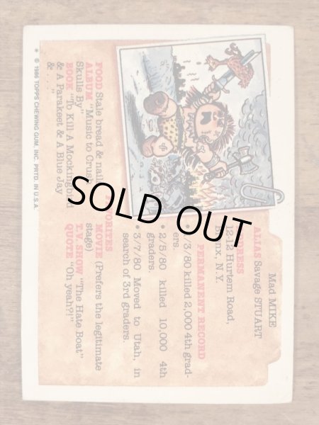 Topps社製のガーベッジペイルキッズの80’sヴィンテージカードシール