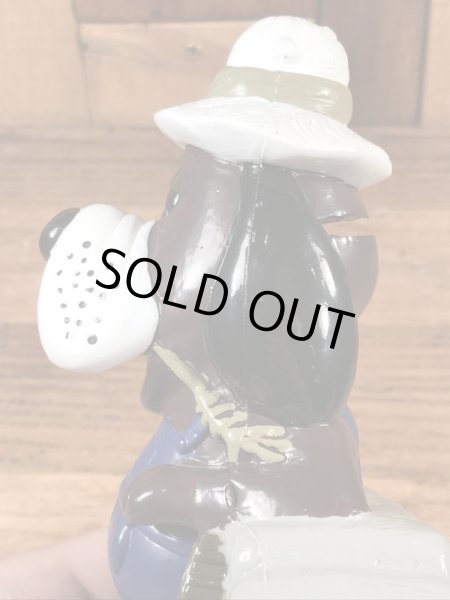 アドバタイジングキャラクターのチャッキーチーズの犬の80年代ビンテージ貯金箱フィギュア