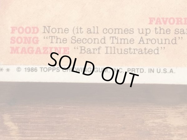 Topps社製のガーベッジペイルキッズの80’sヴィンテージカードシール