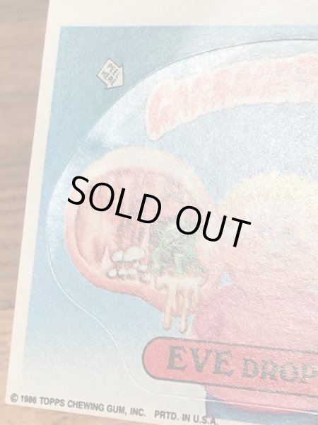 トップス社製のガーベッジペイルキッズの80年代ビンテージステッカーカード