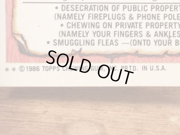 Topps社製のガーベッジペイルキッズの80’sヴィンテージカードシール