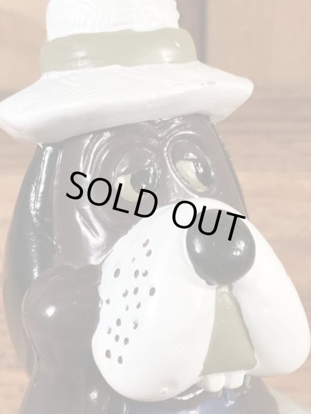 アドバタイジングキャラクターのチャッキーチーズの犬の80年代ビンテージ貯金箱フィギュア