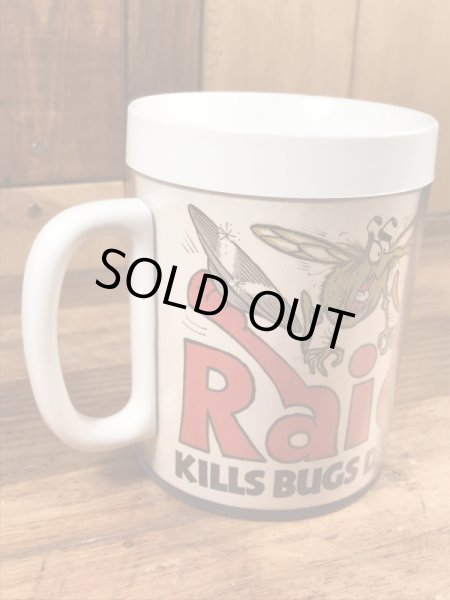 企業キャラクターのレイドバグの70年代ビンテージプラスチックマグ