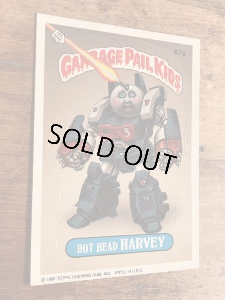 トップス社製のガーベッジペイルキッズの80年代ビンテージステッカーカード