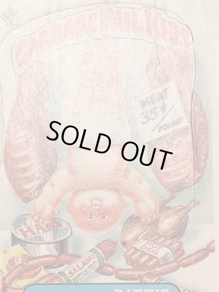 トップス社製のガーベッジペイルキッズの80年代ビンテージステッカーカード