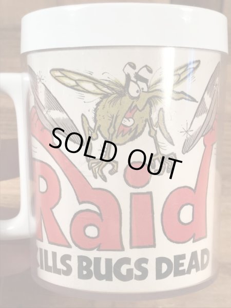 企業キャラクターのレイドバグの70年代ビンテージプラスチックマグ