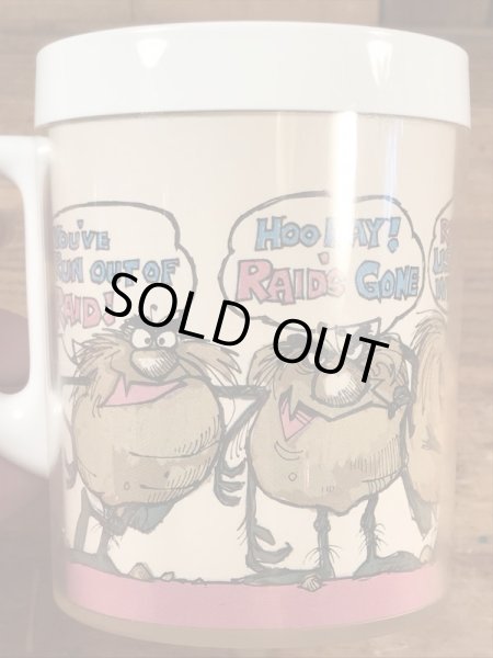 企業キャラクターのレイドバグの70年代ビンテージプラスチックマグ