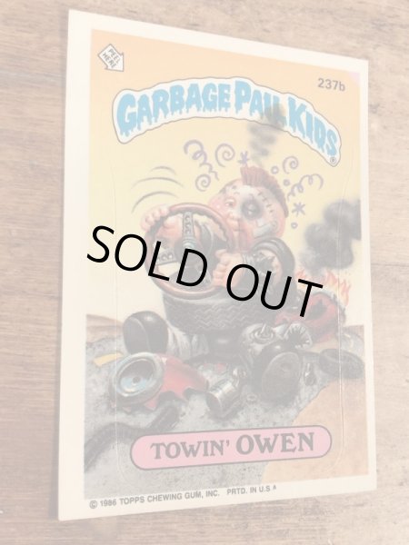 トップス社製のガーベッジペイルキッズの80年代ビンテージステッカーカード