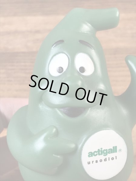 企業キャラクターのアクティゴールの90年代ビンテージソフビドール