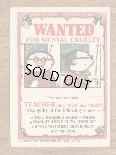 Topps社製のガーベッジペイルキッズの80’sヴィンテージカードシール