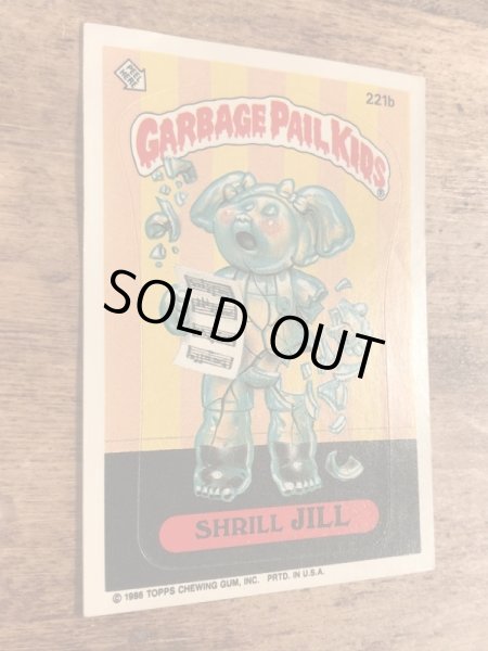 トップス社製のガーベッジペイルキッズの80年代ビンテージステッカーカード