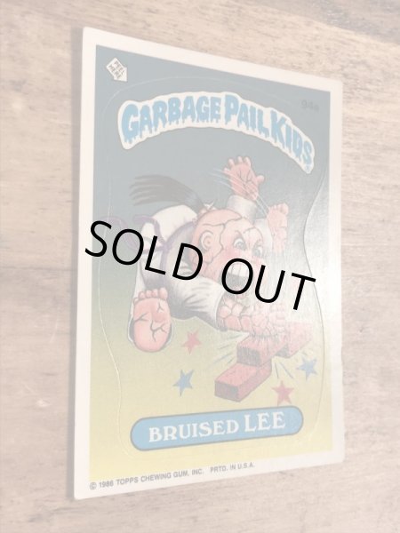 トップス社製のガーベッジペイルキッズの80年代ビンテージステッカーカード