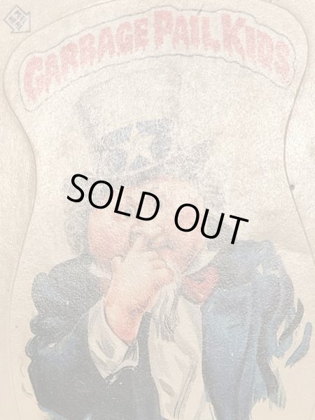 トップス社製のガーベッジペイルキッズの80年代ビンテージステッカーカード