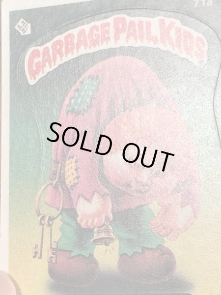 トップス社製のガーベッジペイルキッズの80年代ビンテージステッカーカード