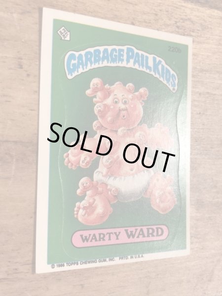 トップス社製のガーベッジペイルキッズの80年代ビンテージステッカーカード