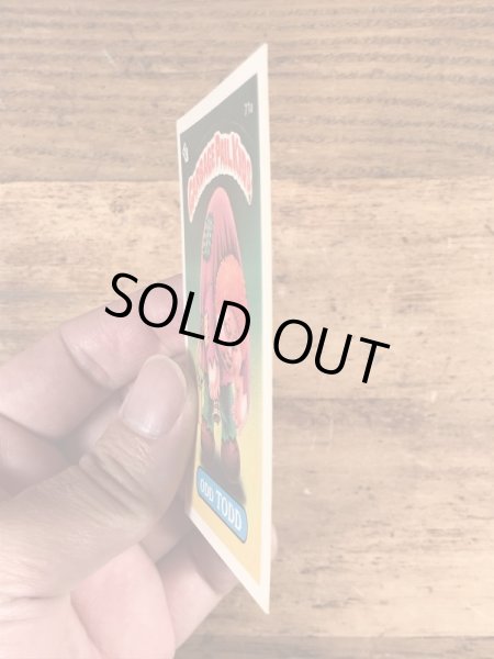 トップス社製のガーベッジペイルキッズの80年代ビンテージステッカーカード