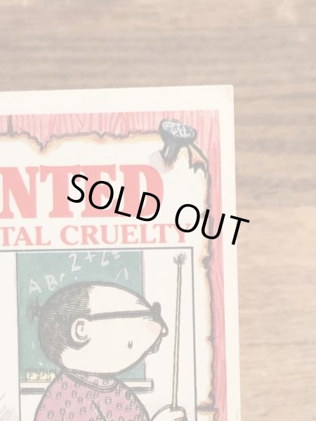 トップス社製のガーベッジペイルキッズの80年代ビンテージステッカーカード