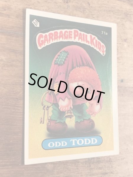 トップス社製のガーベッジペイルキッズの80年代ビンテージステッカーカード