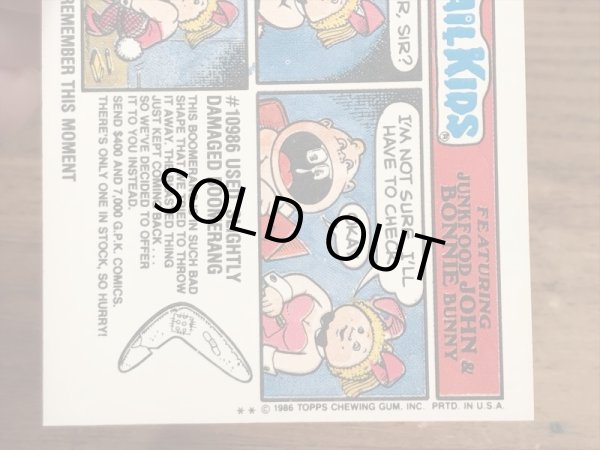 Topps社製のガーベッジペイルキッズの80’sヴィンテージカードシール