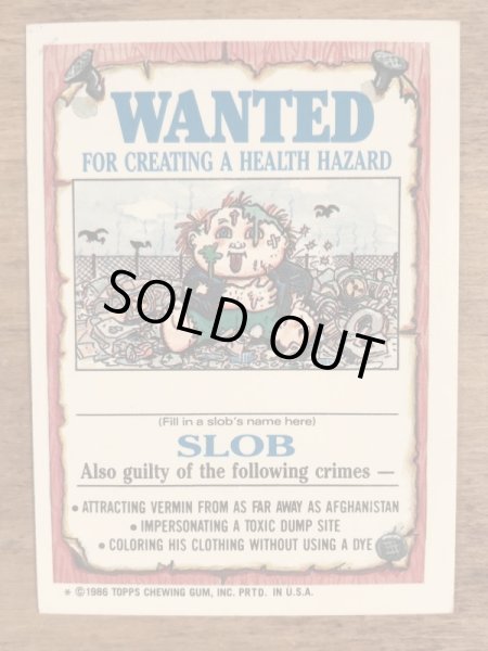 Topps社製のガーベッジペイルキッズの80’sヴィンテージカードシール