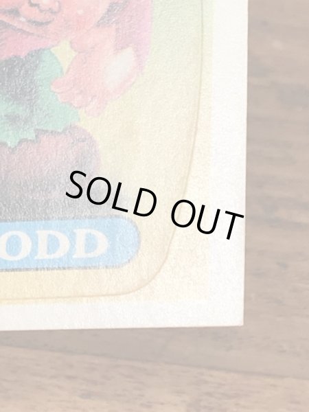 トップス社製のガーベッジペイルキッズの80年代ビンテージステッカーカード