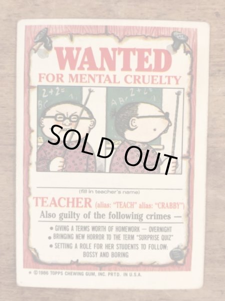 Topps社製のガーベッジペイルキッズの80’sヴィンテージカードシール