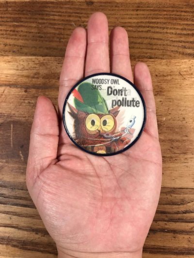 画像3: Woodsy Owl “Says Give A Hoot! Don't Pollute!” Lenticular Badge　ウッジーオウル　ビンテージ　バッジ　レンチキュラー　60〜70年代