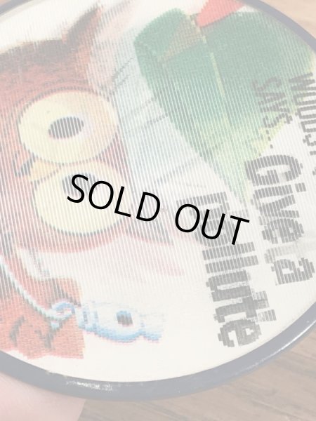 アドバタイジングキャラクターのWoodsy Owlの60〜70’sヴィンテージレンチキュラー缶バッチ