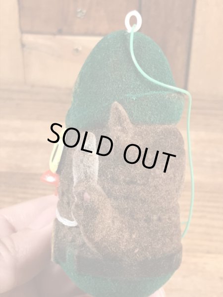 企業キャラクターのウッジーオウルの70年代ビンテージオーナメントドール