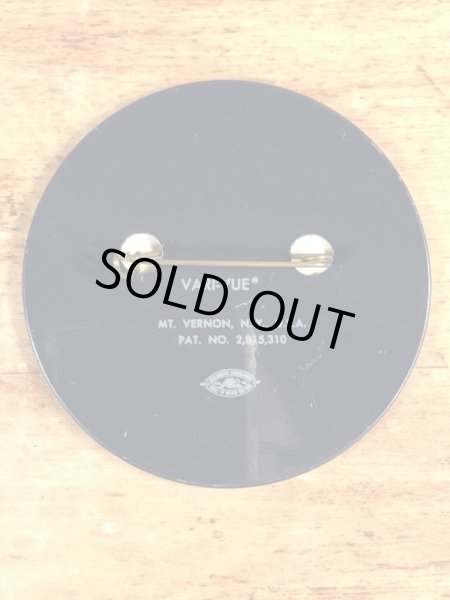 アドバタイジングキャラクターのWoodsy Owlの60〜70’sヴィンテージレンチキュラー缶バッチ