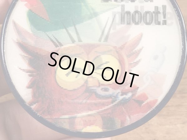 アドバタイジングキャラクターのWoodsy Owlの60〜70’sヴィンテージレンチキュラーバッチ