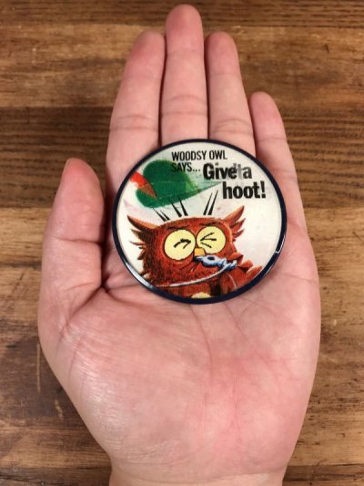 画像3: Woodsy Owl “Says Give A Hoot! Don't Pollute!” Lenticular Badge　ウッジーオウル　ビンテージ　バッジ　レンチキュラー　60〜70年代