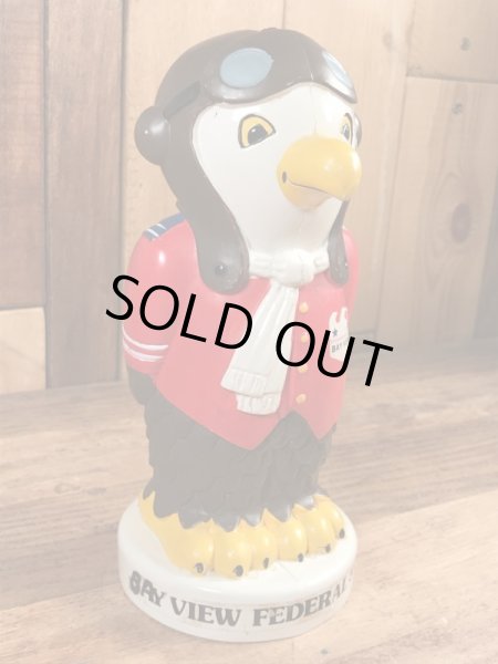 企業キャラクターのBay View Federal Savingsの70年代ビンテージ貯金箱ドール