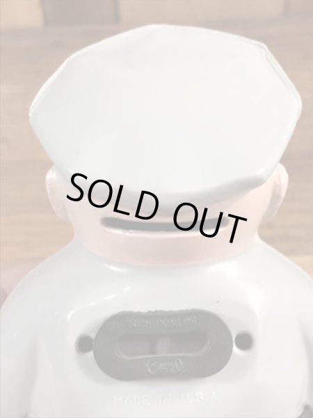 企業キャラクターのTV Joeファットマンの50〜60年代ビンテージ貯金箱フィギュア