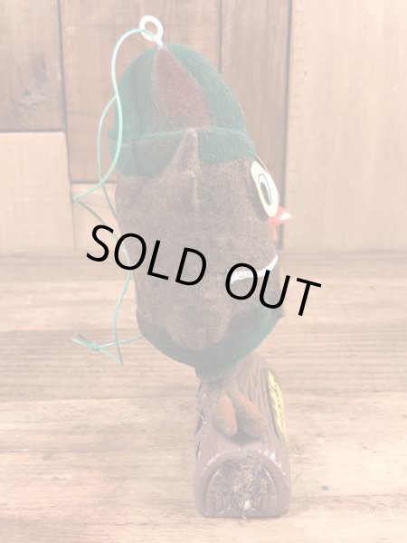 企業キャラクターのウッジーオウルの70年代ビンテージオーナメントドール