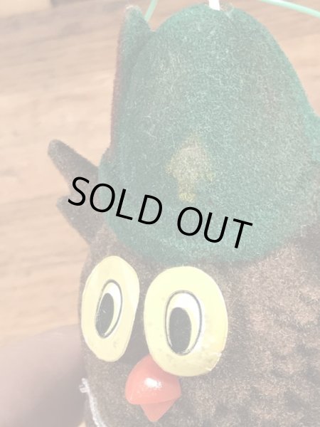 企業キャラクターのウッジーオウルの70年代ビンテージオーナメントドール