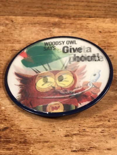 画像2: Woodsy Owl “Says Give A Hoot! Don't Pollute!” Lenticular Badge　ウッジーオウル　ビンテージ　バッジ　レンチキュラー　60〜70年代