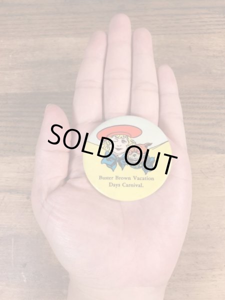 企業キャラクターのバスターブラウンの40年代ビンテージ手鏡